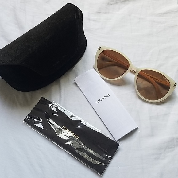 Tom Ford Accessories - Tom Ford Acetate GINA Cat-Eye Sunglasses, Natural